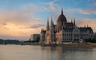 Fototapeta na wymiar Parliament in Budapest at sunset, Hungary