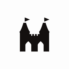 お城のイラストでアルファベットMを表現した、ロゴマークのためのイラスト　頭文字　モノグラム