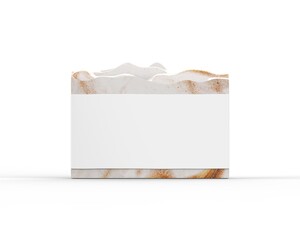 Hand crafted organic soap with blank label, handmade natural soap with sleeve mock up for design...