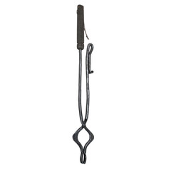 Fireplace tongs for coal . Traditional, vintage, forged isolated on white background
