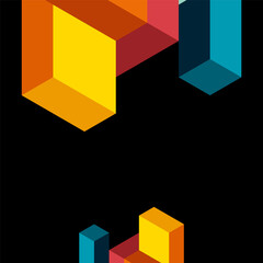 Abstract background. 3d cubes, cubic elements and blocks. Techno or business concept for wallpaper, banner, background, landing page