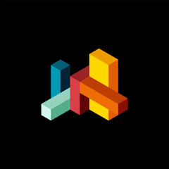 Naklejka premium Abstract background. 3d cubes, cubic elements and blocks. Techno or business concept for wallpaper, banner, background, landing page