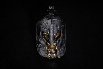 A metal helmet. The Spartan's helmet. Warrior's Helmet