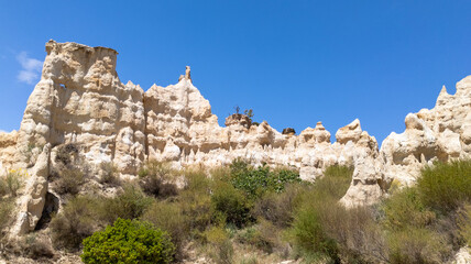 Fototapeta na wymiar Orgues de l'ille sur têt park sandstone geological formation in france