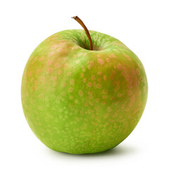 The fresh Granny Smith apple is isolated on a white background.
