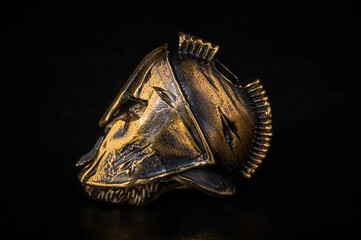 A golden helmet. The Spartan's helmet. Warrior's Helmet
