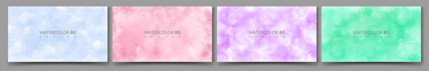 Fototapeta premium Bundle set of bright vector colorful watercolor background for poster or brochure cover design. Stylish highlight elements for design. Vector highlight marker stroke, spots bright color