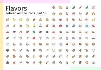 Flavors colored outline icons (part 1)