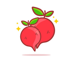 Beetroot hand drawn cartoon art illustration