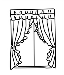 Vector Design Sketch of house windowsill