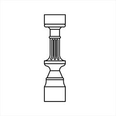 Vector Design Sketch of modern house pillars