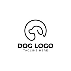 Dog logo and icon design vector.