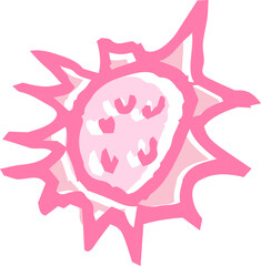 子供が描いた汗っかき太陽のかわいい落書き 猛暑 熱射病