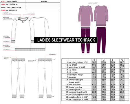 Ladies Nightwear Tech Pack 