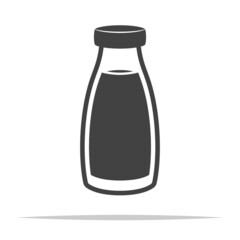 Bottle of milk icon transparent vector isolated