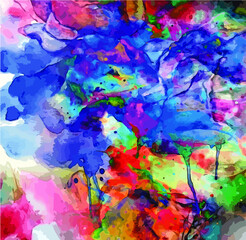 abstract background illustration with paint strokes and splashes. Vector illustration