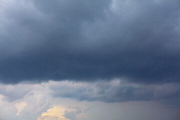 Fototapeta na wymiar Grey and blue clouds before storm 