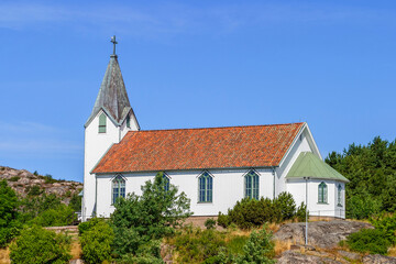 Old wooden church in Hamburgersund on the Swedish west coast