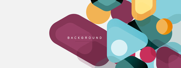 Abstract round geometric shapes and circles background. Trendy techno business template for wallpaper, banner, background or landing