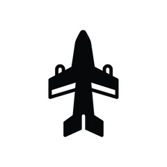 Black solid icon for airline