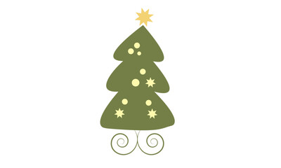 Christmas Tree vector design for greeting card, invitation, banner, New Years And Xmas traditional symbol tree 