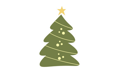 Christmas Tree vector design for greeting card, invitation, banner, New Years And Xmas traditional symbol tree 