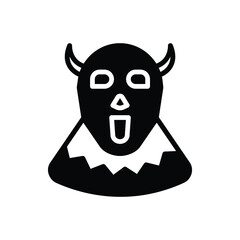 Black solid icon for horror