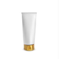 Skin care cream package tube mockup on white background. Vector eps10