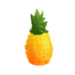 Fresh pineapple in simple cartoon style. Vector eps10