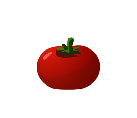 Fresh tomato in simple cartoon style. Vector eps10