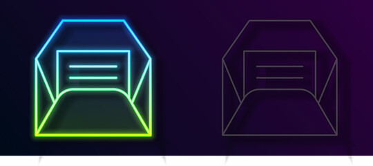 Glowing neon line Envelope icon isolated on black background. Received message concept. New, email incoming message, sms. Mail delivery service. Vector