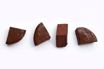 chicken blood tofu on white background