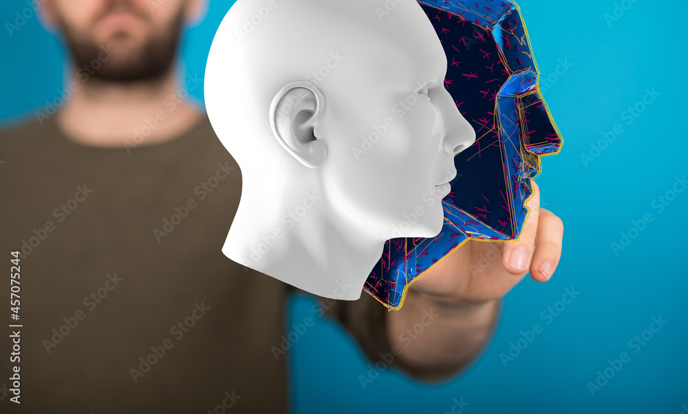 Leinwandbilder artificial intelligence concept. virtual technology web background