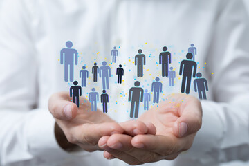 videoconference group of people talking in social network