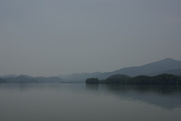 smog over lake