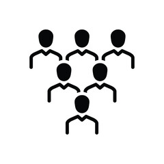 Black solid icon for folks