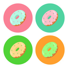 Fototapeta premium Set of donut icons. Vector illustration.