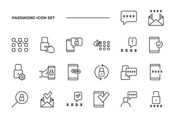 Password set icon, isolated Password set sign icon, vector illustration