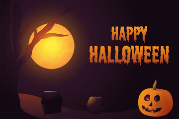 Happy Halloween Background Greeting Card Illustration