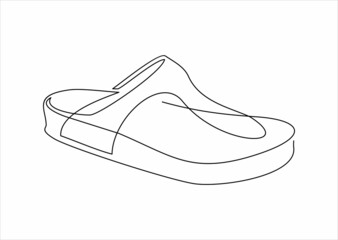 Vector flip-flops. One line style illustration