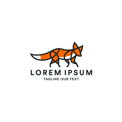 Outline fox simple minimalist design, suitable for logo and illustration