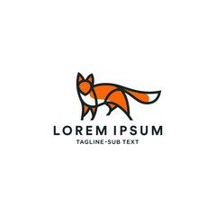 Outline fox simple minimalist design, suitable for logo and illustration
