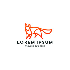 Outline fox simple minimalist design, suitable for logo and illustration