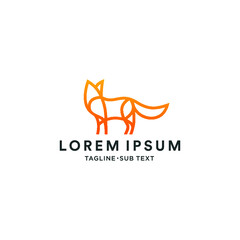 Outline fox simple minimalist design, suitable for logo and illustration