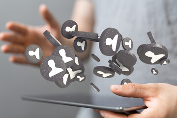 using social network connection 3D rendering
