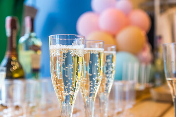 glasses with champagne