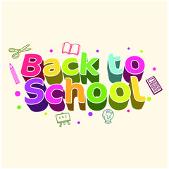back to school typography word