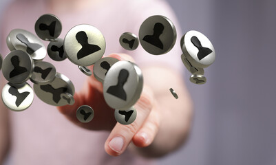 videoconference group of people talking in social network