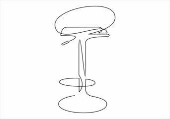 one line drawing of isolated vector object - modern chair