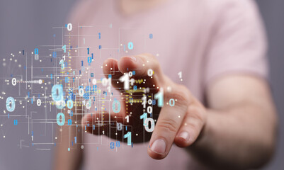 Big data and artificial intelligence concept. Machine learning and cyber mind domination